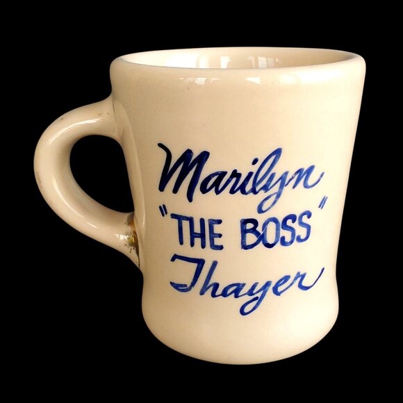 Vintage Bob Williams Hand-Painted Ceramic Mug "Marilyn The Boss Thayer" 1960s - Picture 1 of 8